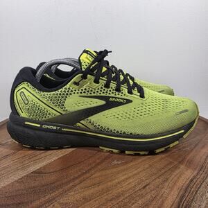 Brooks Ghost 14 Neon Yellow Mens Green Size 10 Low Top Running Shoes 1003691D770